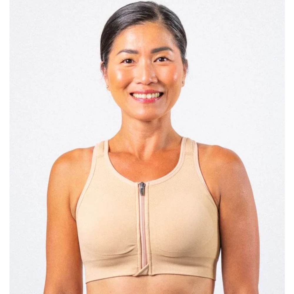 Prairie Wear Secondary Care Medical Tan Bra with Zip Front